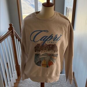 Abercrombie & Fitch Beige Crewneck Sweater